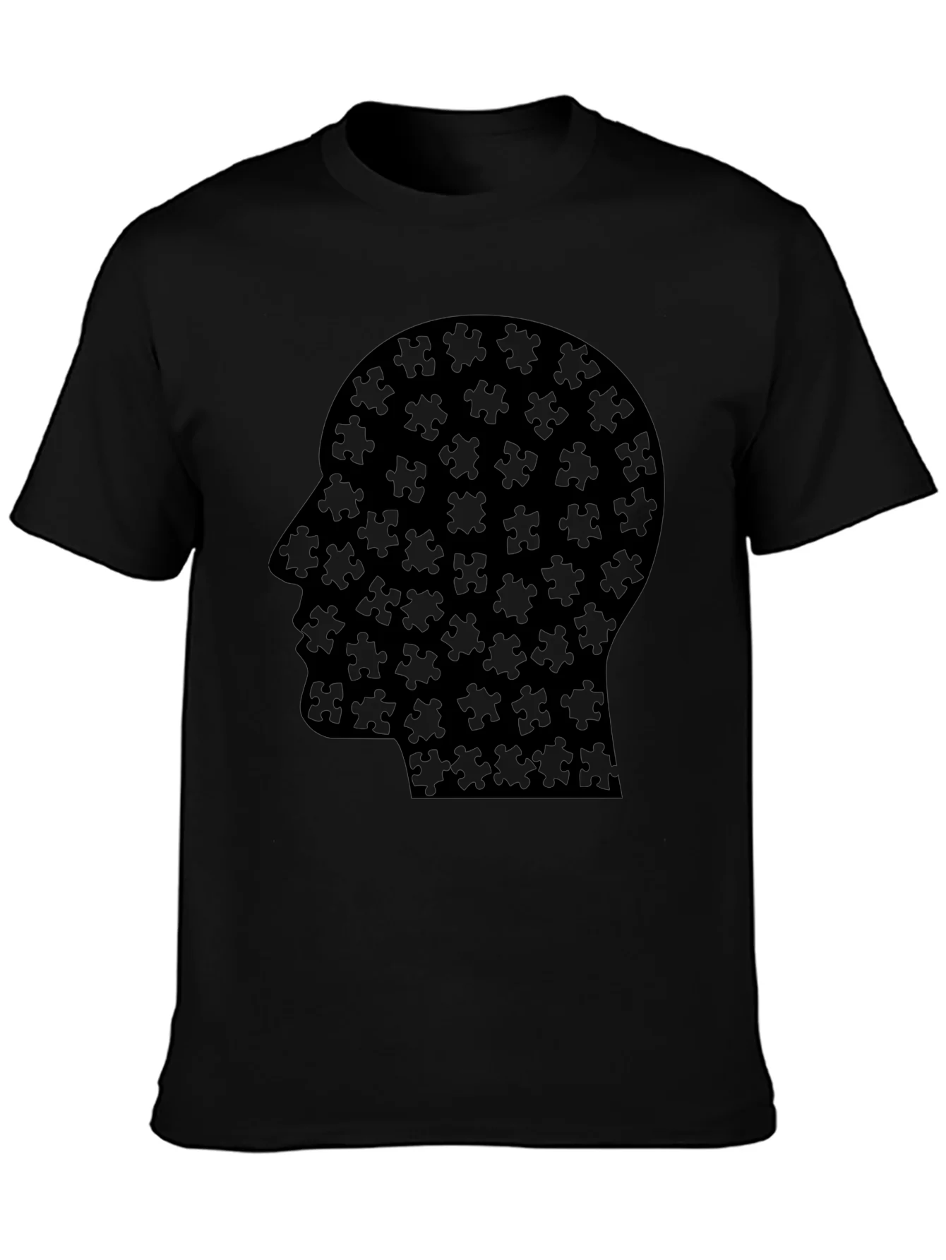 Puzzle Head Tee - Black Graphic T-Shirt