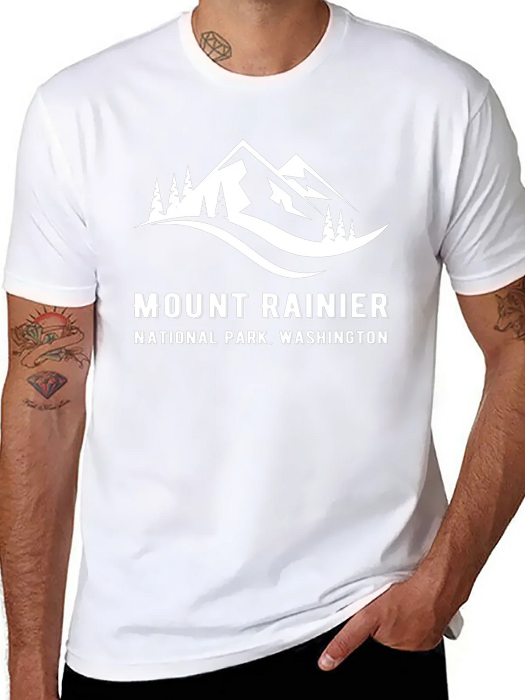 Mount Rainier National Park Black T-Shirt