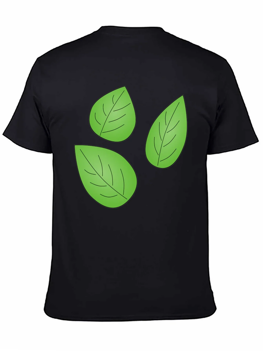 Leaf Pattern Black T-Shirt
