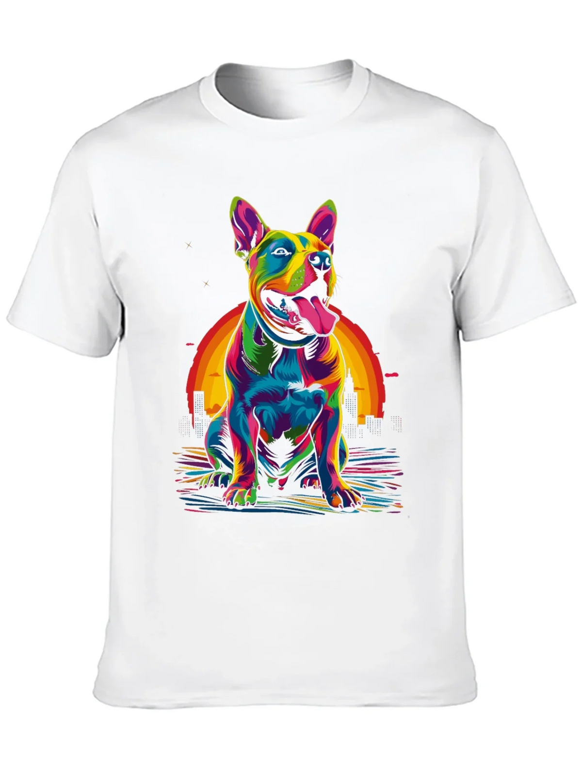 Colorful Dog Graphic T-Shirt