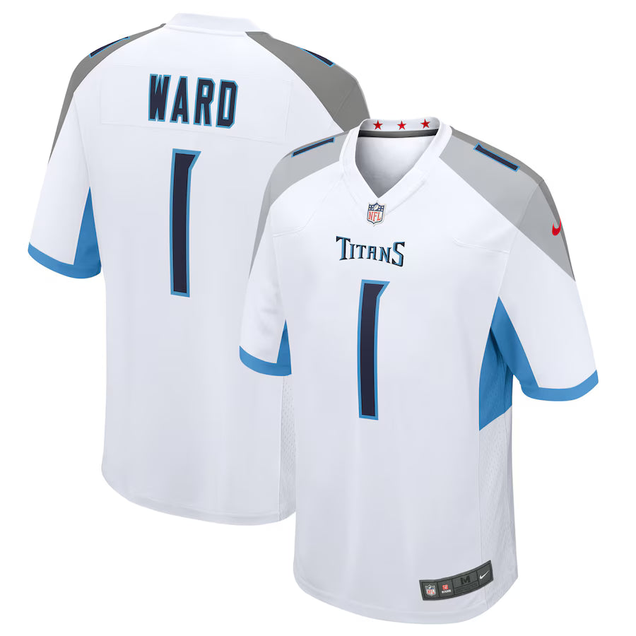 Cameron Ward Tennessee Titans 2025  Draft First Round Pick 2nd Jersey - White