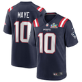 Men's New England Patriots Drake Maye  Navy Super Bowl LX Patch Game Jersey