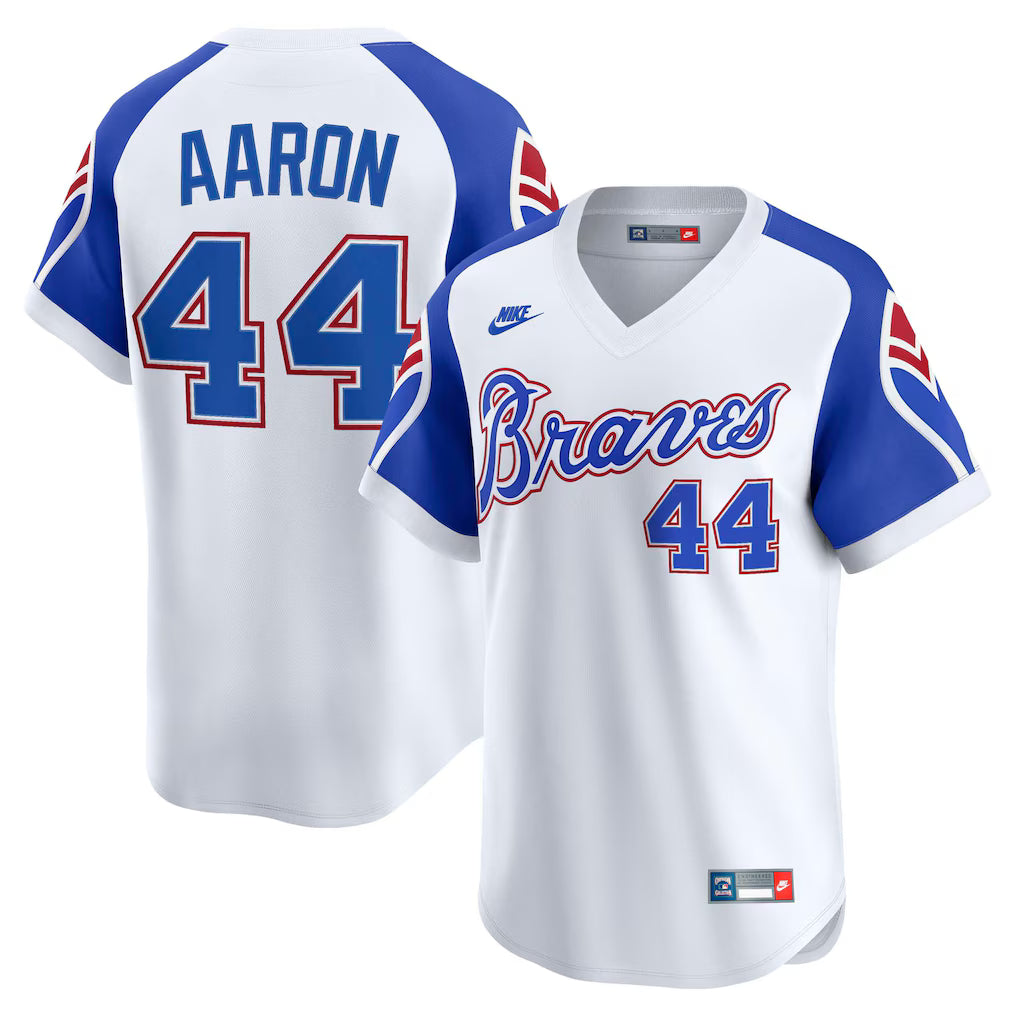 Hank Aaron Atlanta Braves Throwback Cooperstown Collection Limited Jersey - White