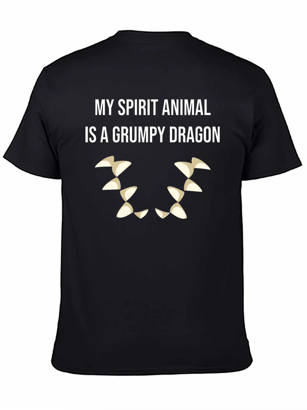 Grumpy Dragon Spirit Animal T-Shirt - Black