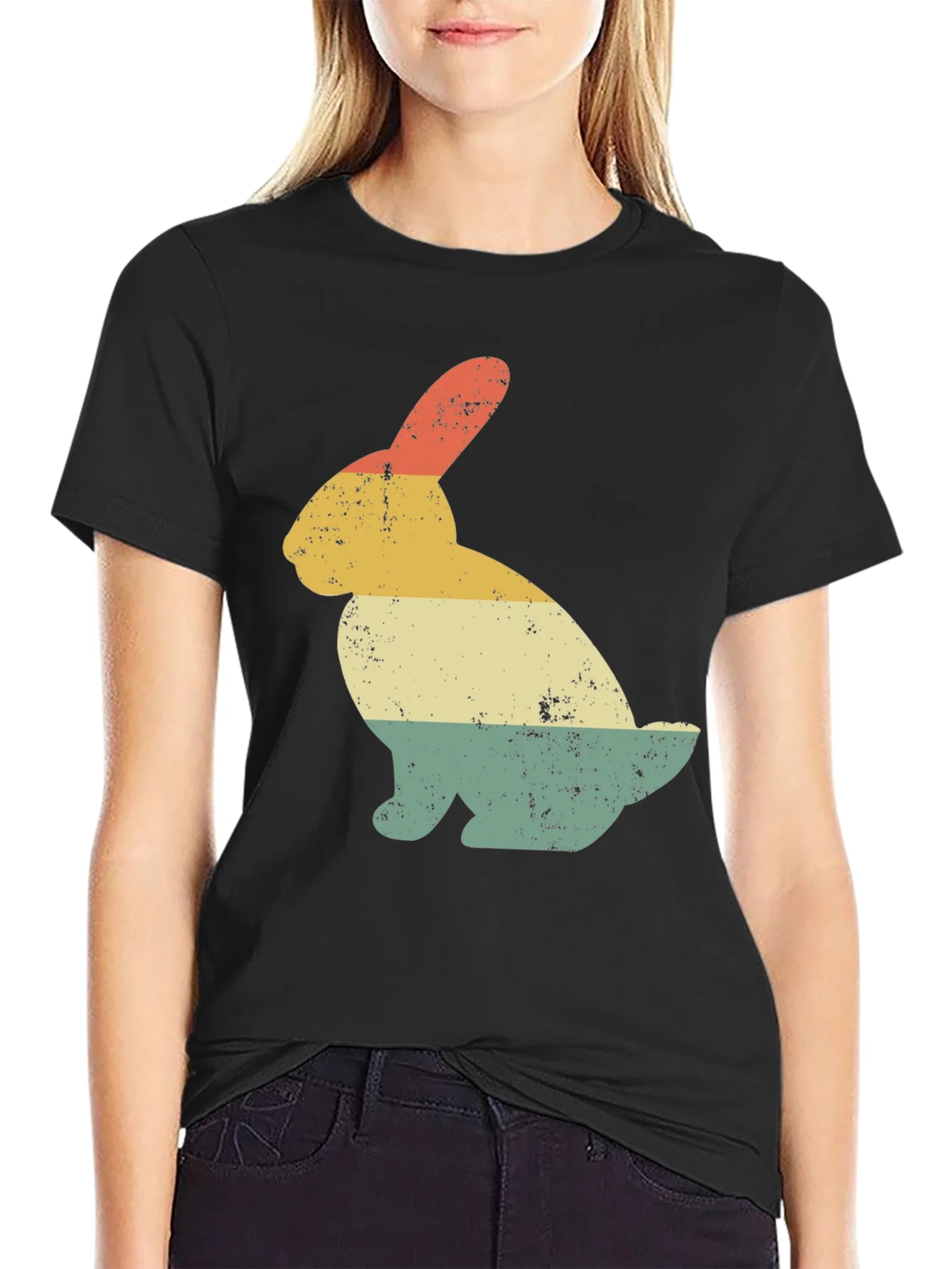 Retro Rabbit Graphic Tee - Vintage Style Easter Shirt