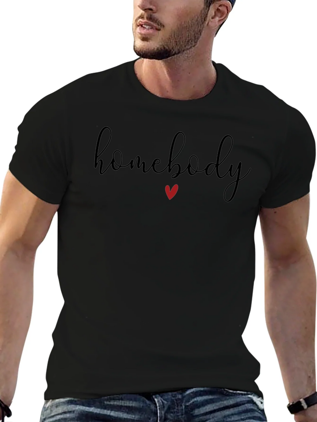 Homebody T-Shirt: Relaxed Fit Heart Detail