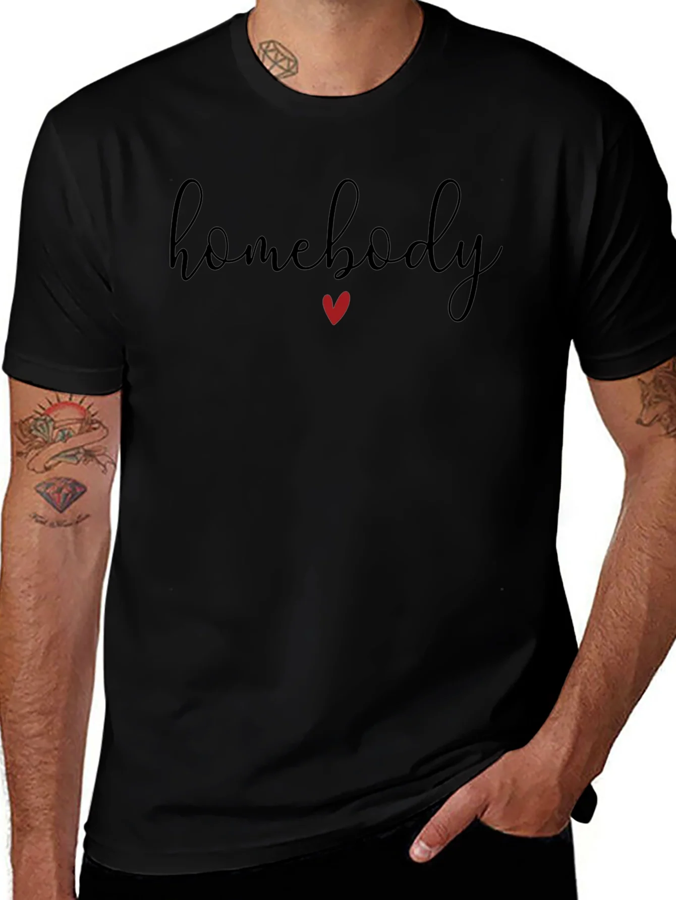 Homebody T-Shirt: Relaxed Fit Heart Detail