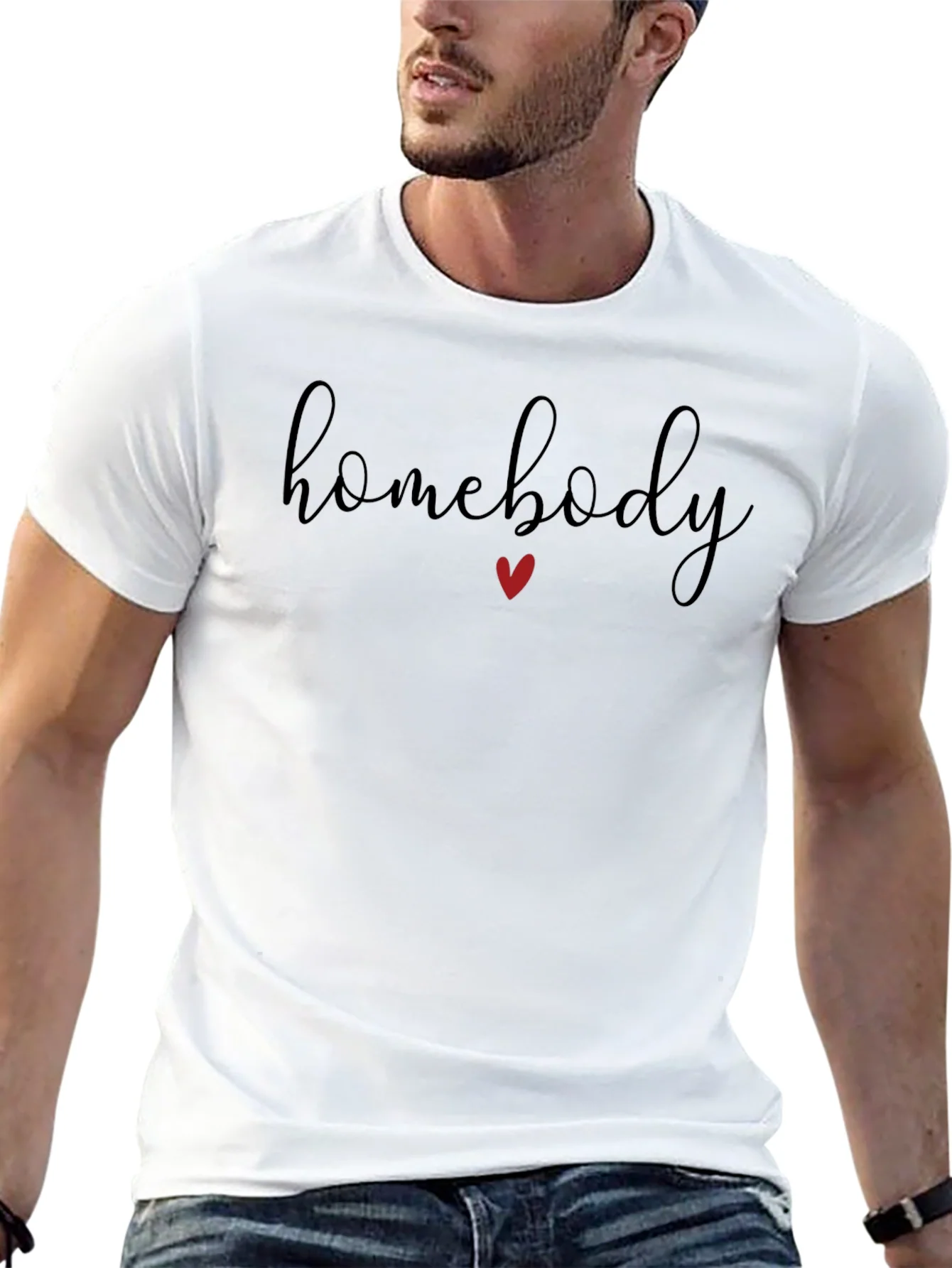 Homebody T-Shirt: Relaxed Fit Heart Detail