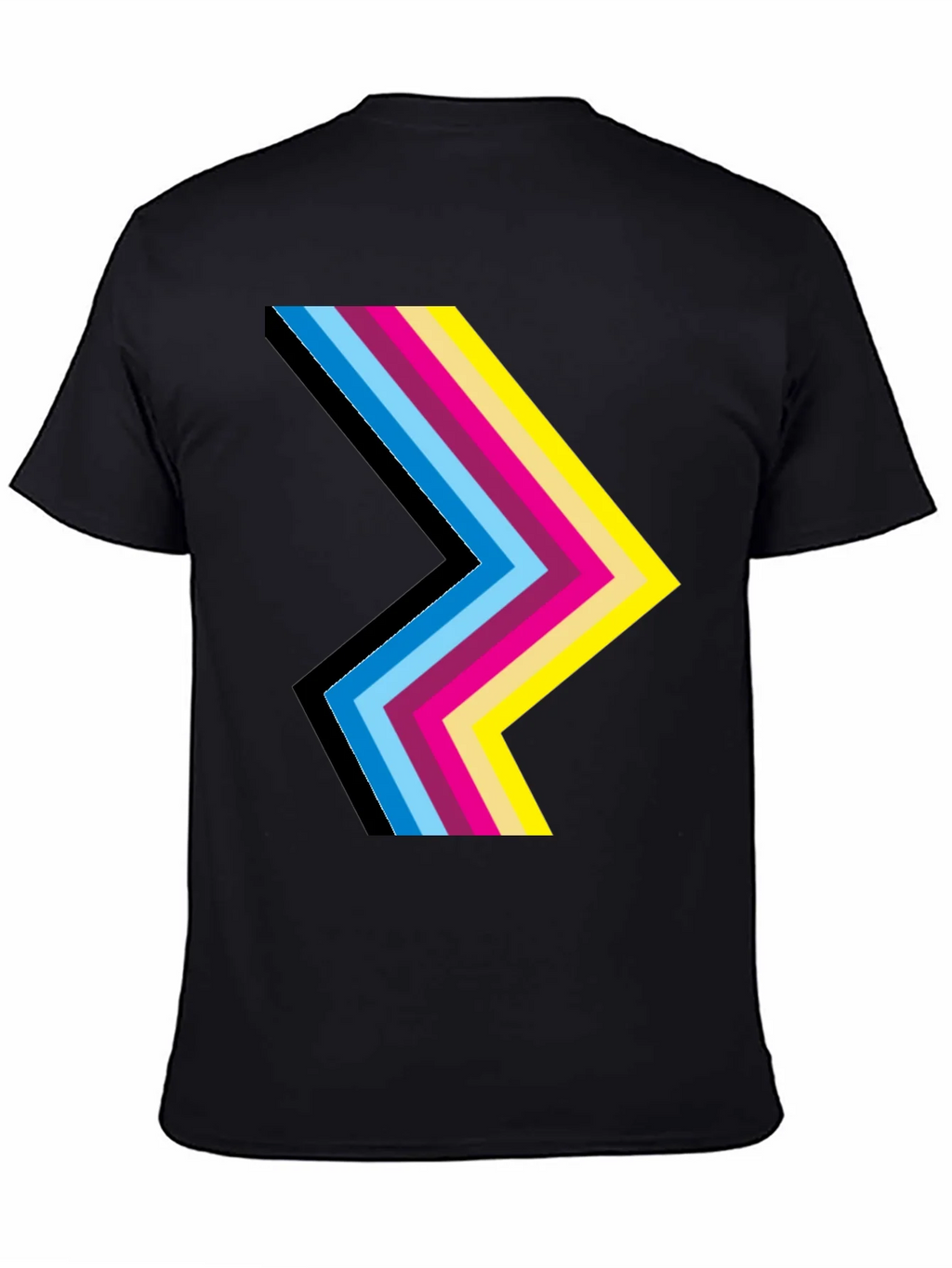 Retro Chevron Graphic Black T-Shirt