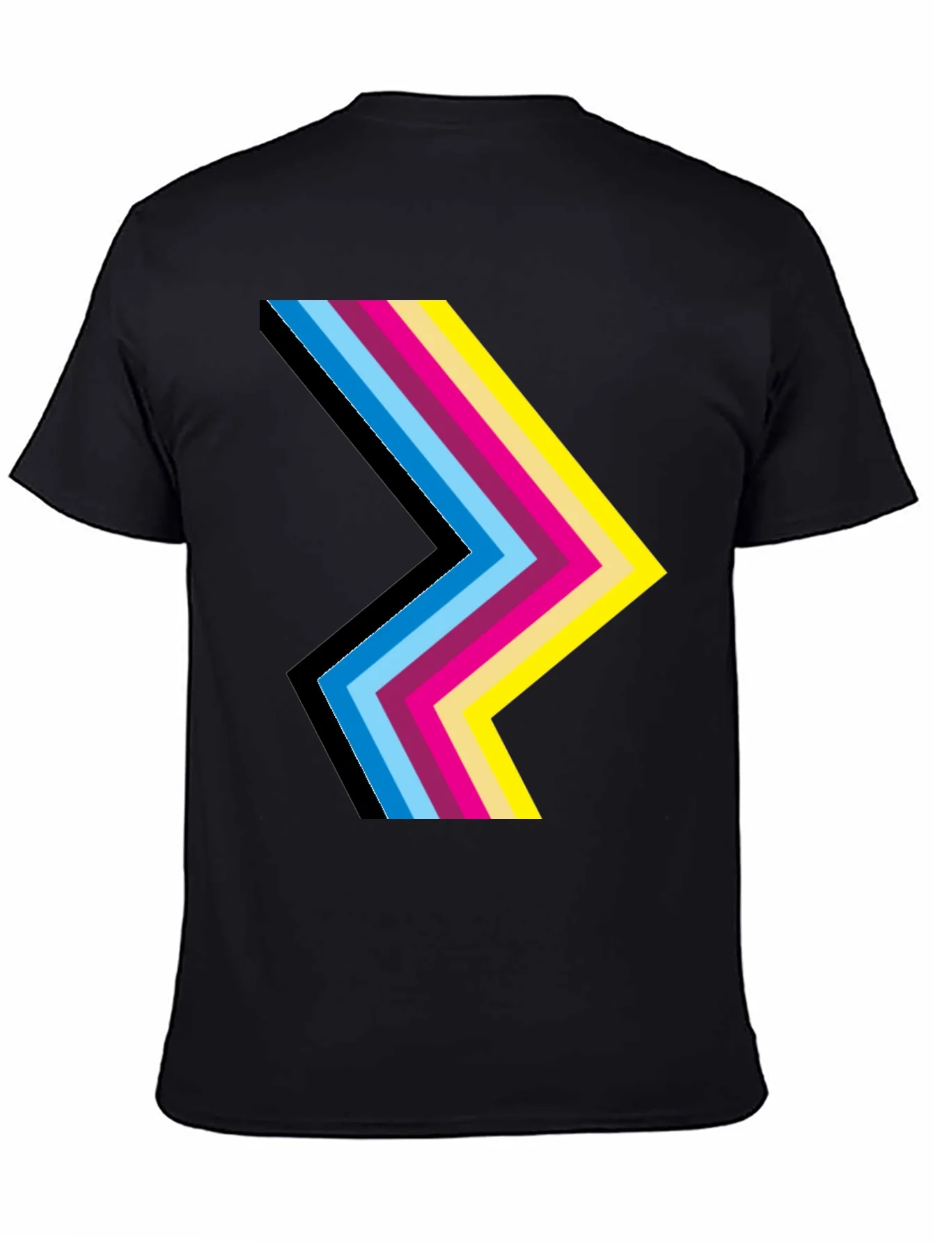 Retro Chevron Graphic Black T-Shirt