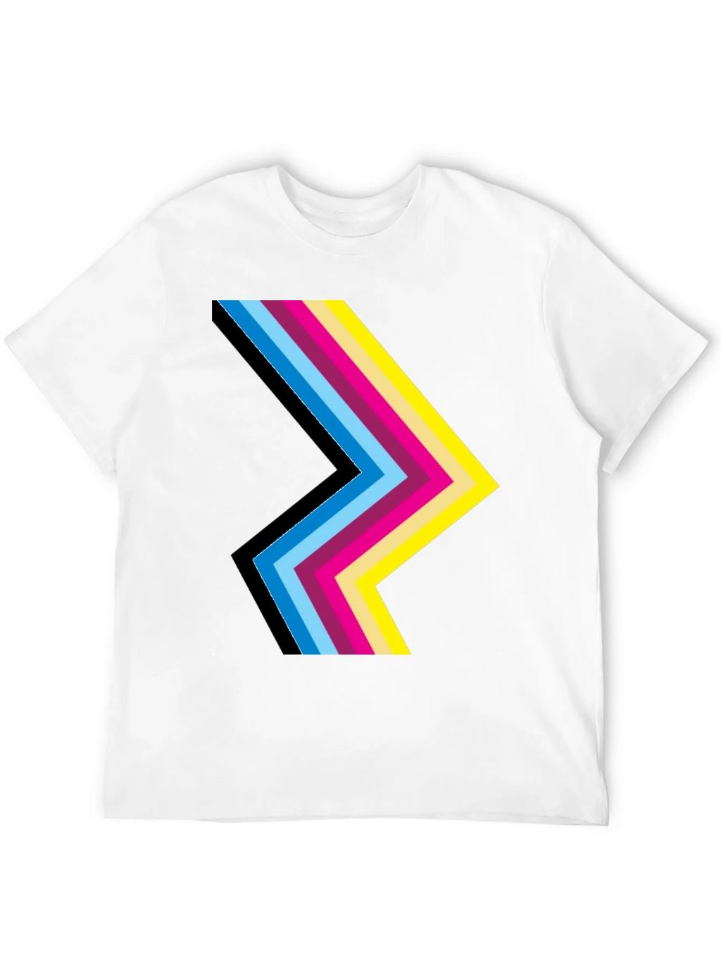 Retro Chevron Graphic Black T-Shirt