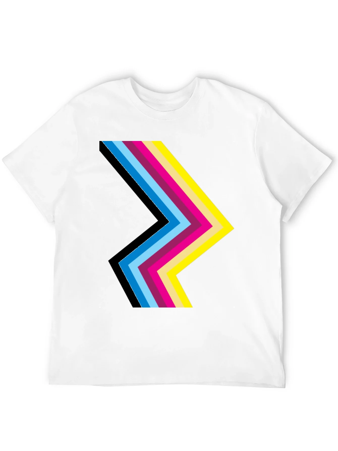 Retro Chevron Graphic Black T-Shirt