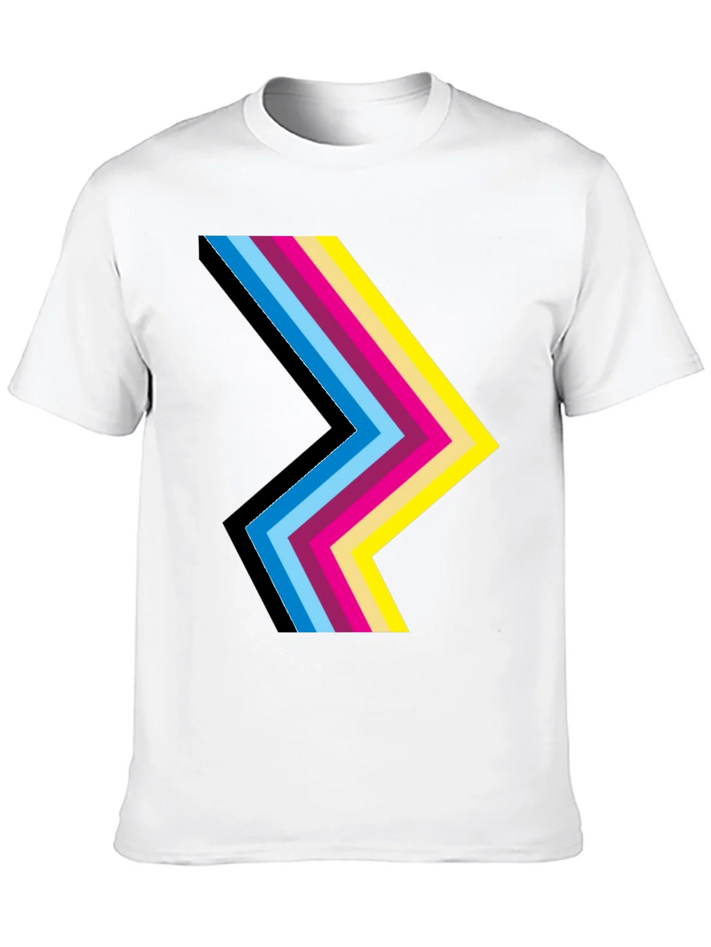 Retro Chevron Graphic Black T-Shirt
