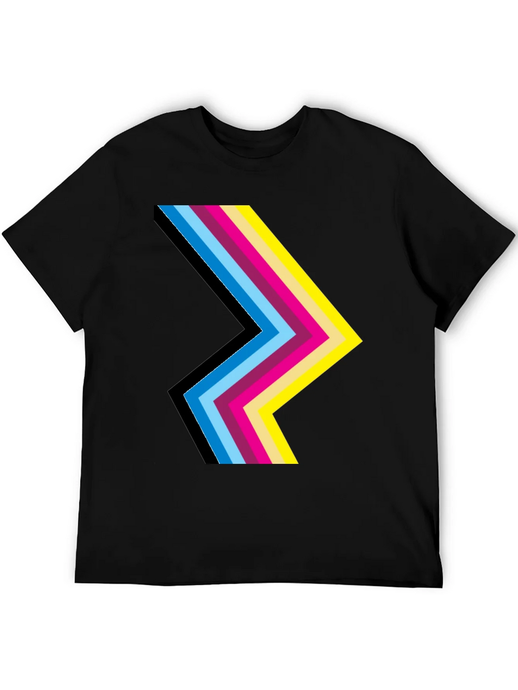 Retro Chevron Graphic Black T-Shirt
