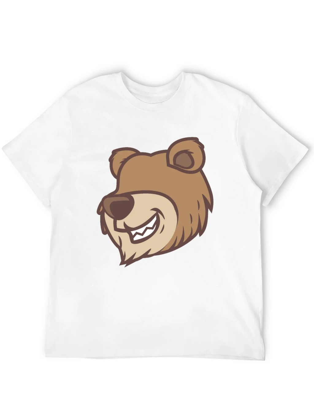 Cartoon Bear Graphic T-Shirt - Black