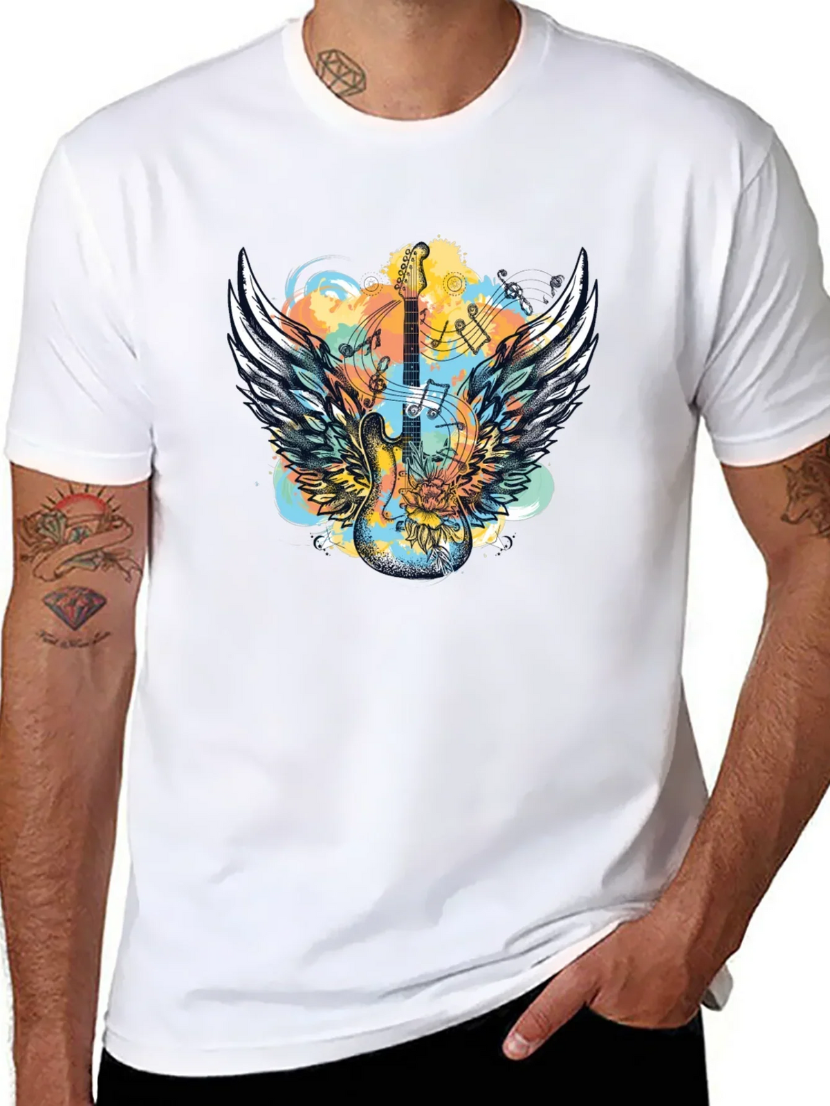Winged Guitar T-Shirt - Rocker Style