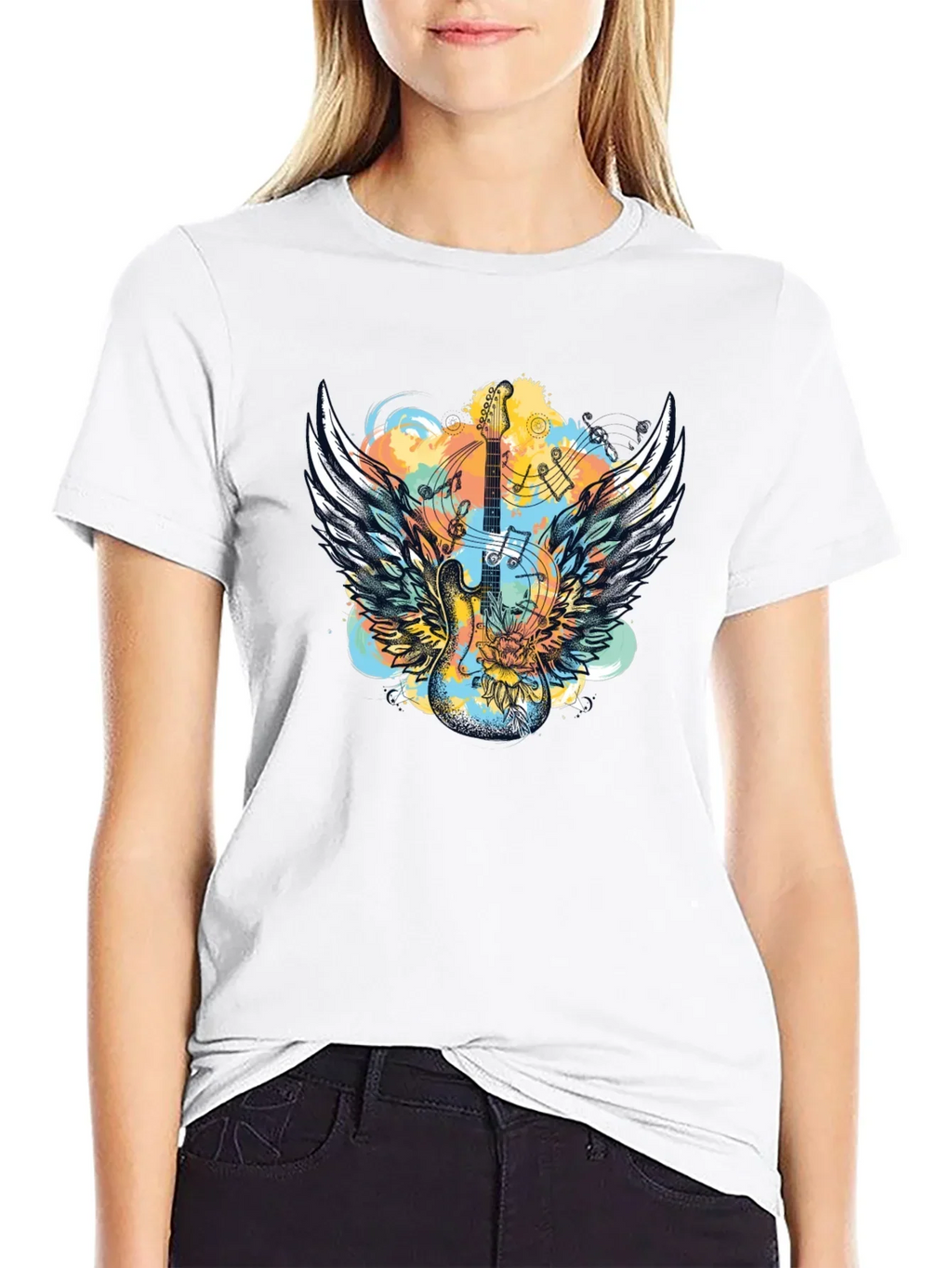 Winged Guitar T-Shirt - Rocker Style