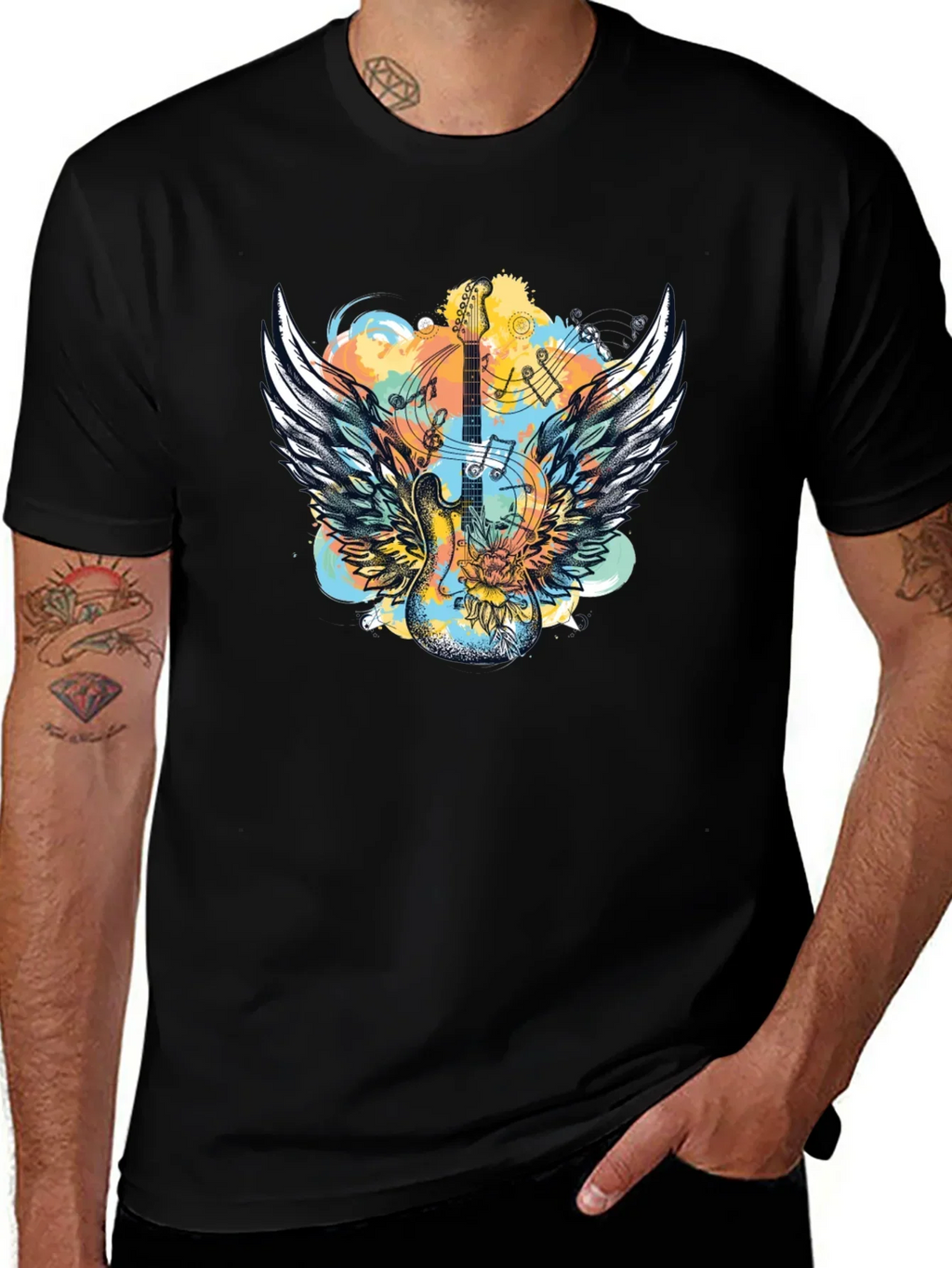 Winged Guitar T-Shirt - Rocker Style