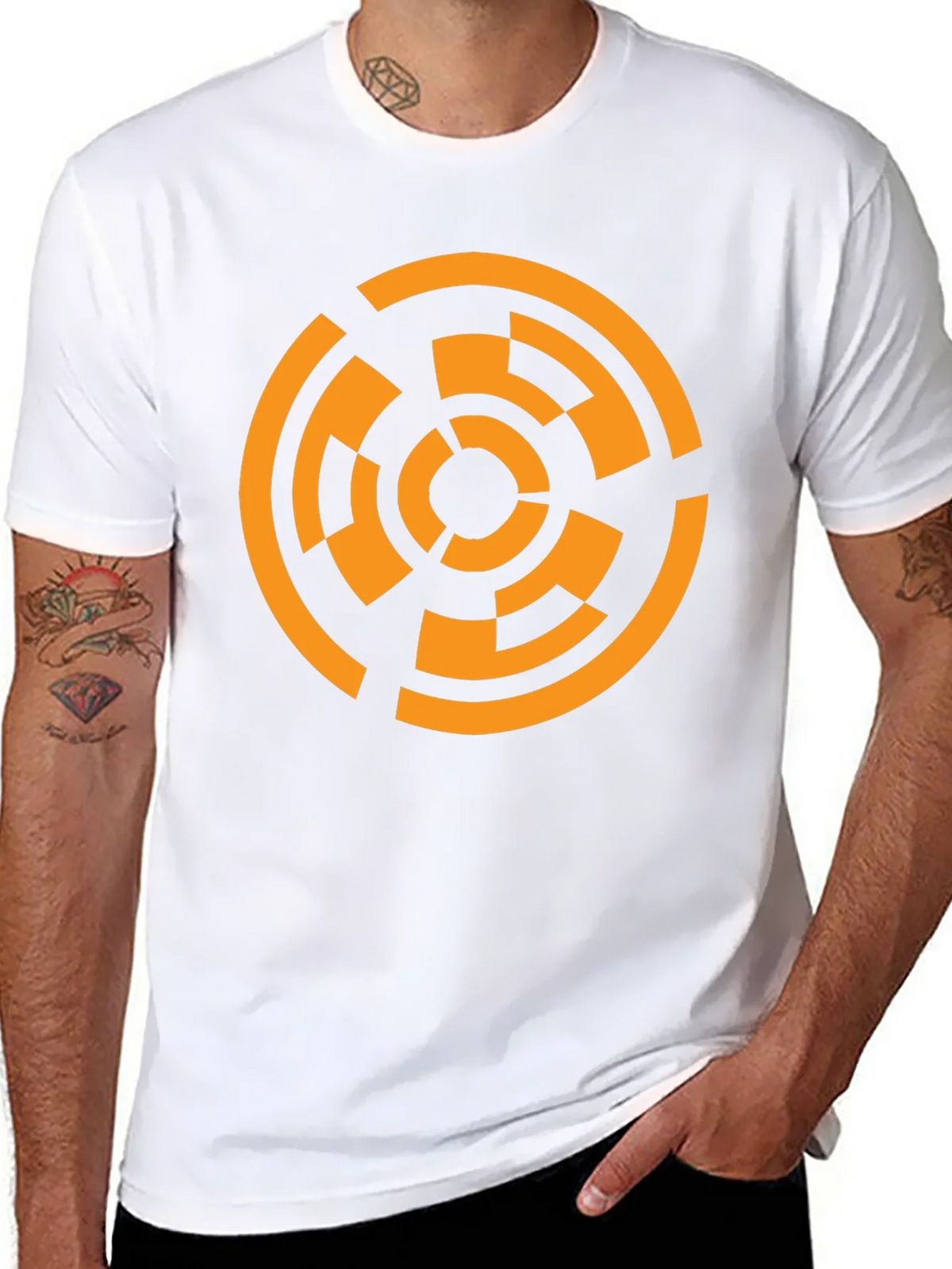 Geometric Circle Graphic T-Shirt - Black