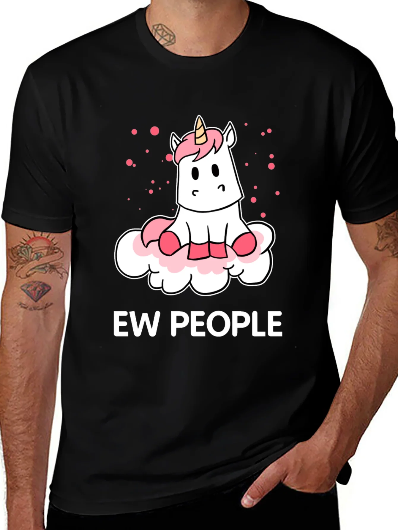 Ew People Unicorn Graphic Tee - Funny Introvert T-Shirt