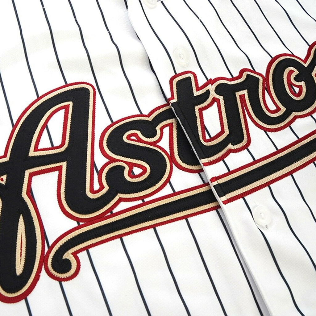 Custom Houston Astros 2012 White Men's Jersey Stitched Black Stripe
