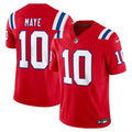 New England Patriots Drake Maye #10  Red 2025 F.U.S.E.  Limited Jersey