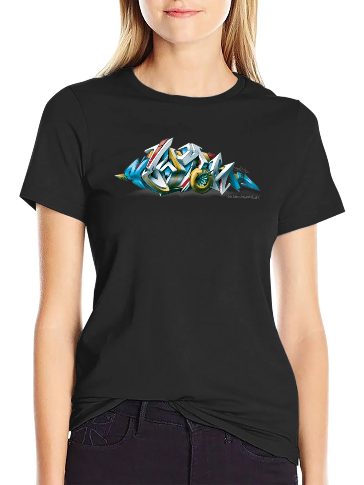 Urban Graffiti Art Black T-Shirt