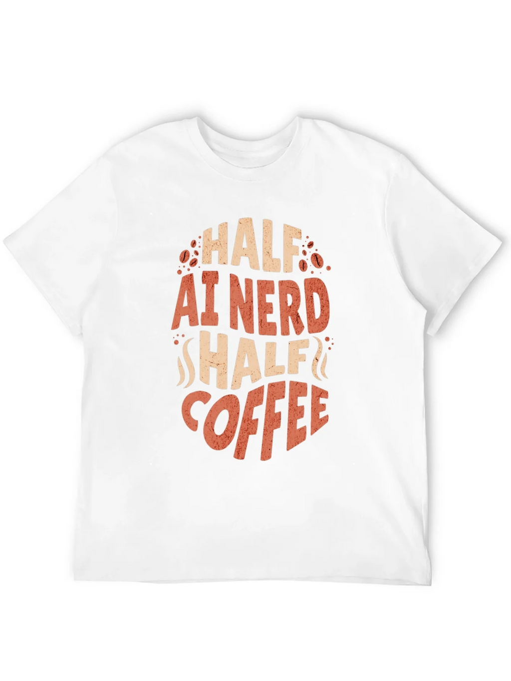 Half AI Nerd Half Coffee T-Shirt - Black