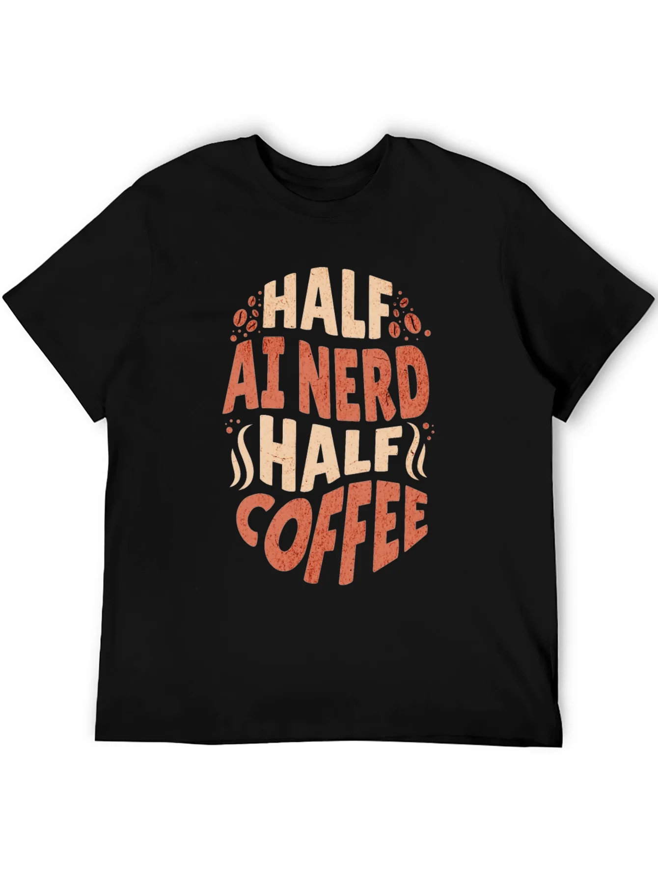Half AI Nerd Half Coffee T-Shirt - Black