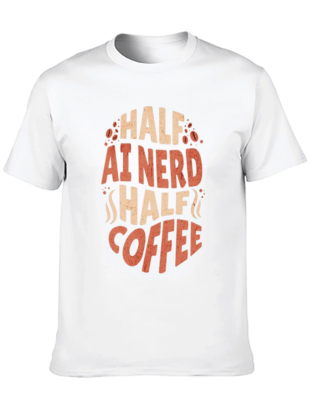 Half AI Nerd Half Coffee T-Shirt - Black