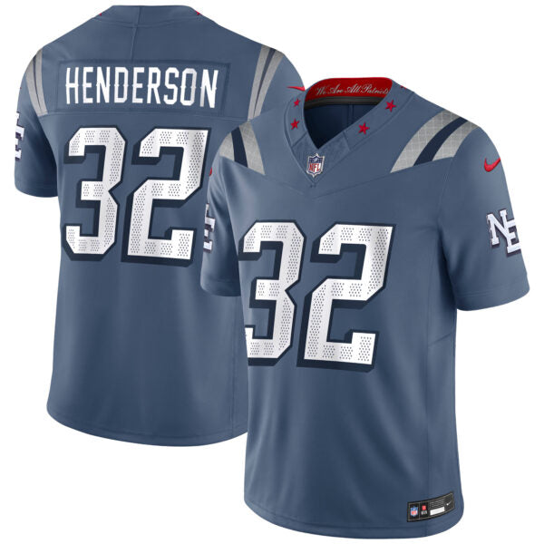 TreVeyon Henderson New England Patriots 2025 Rivalries Collection Jersey - Storm Blue