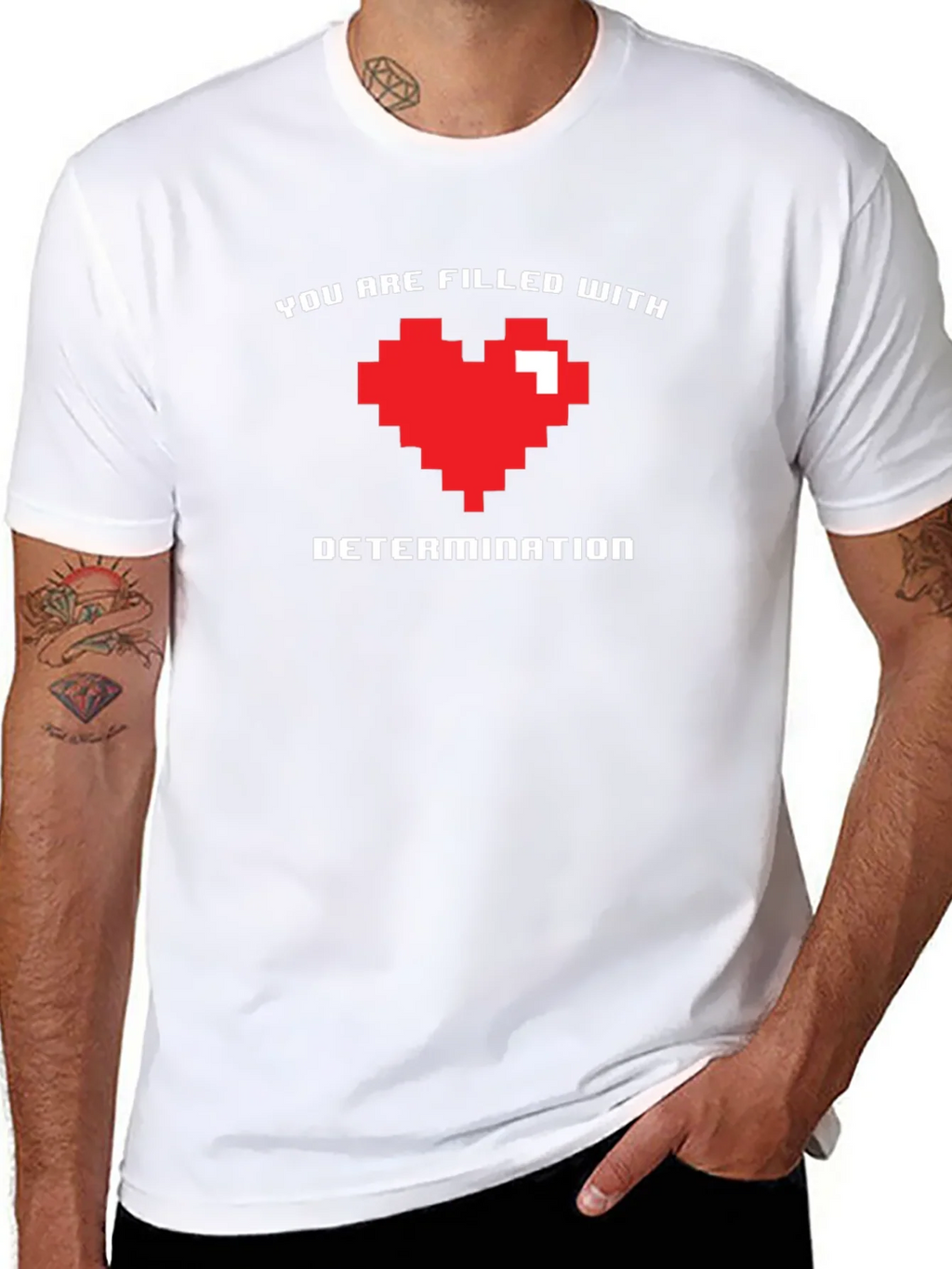 Pixel Heart Determination Graphic T-Shirt