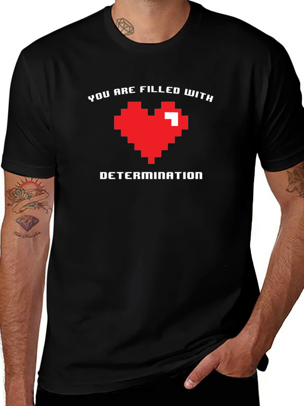 Pixel Heart Determination Graphic T-Shirt