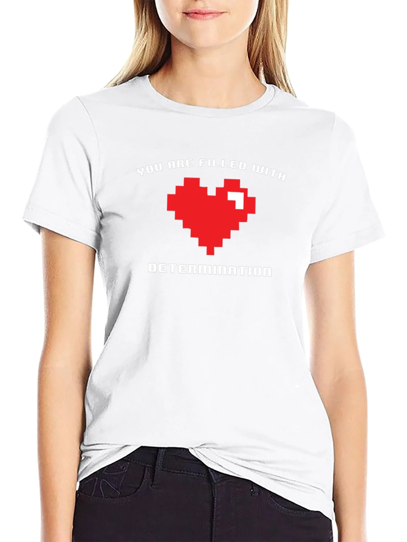 Pixel Heart Determination Graphic T-Shirt