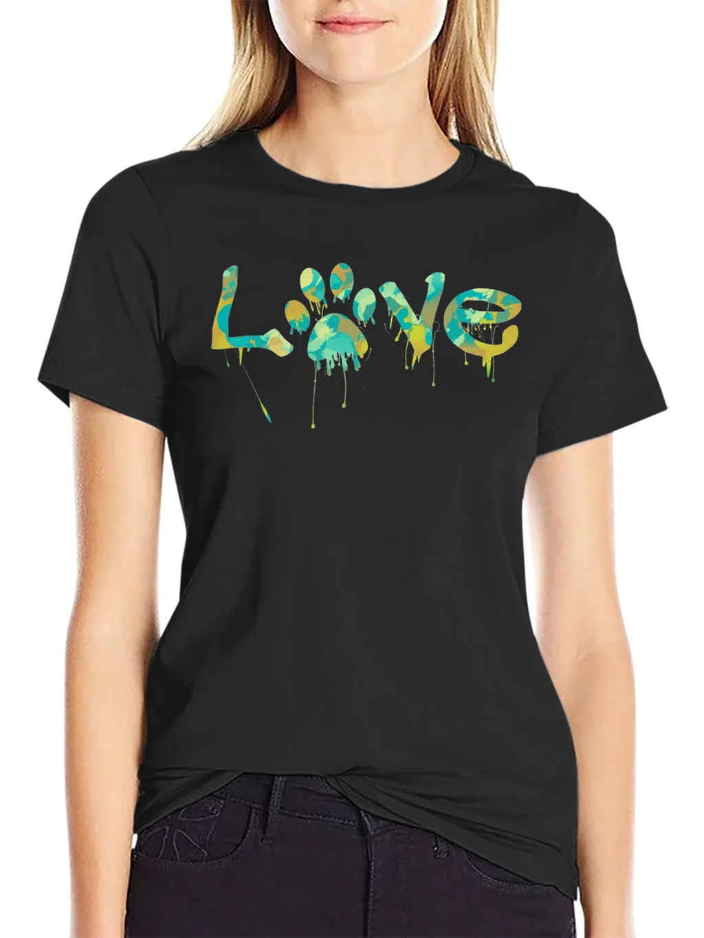 Love Paw Print Graphic T-Shirt - Unisex
