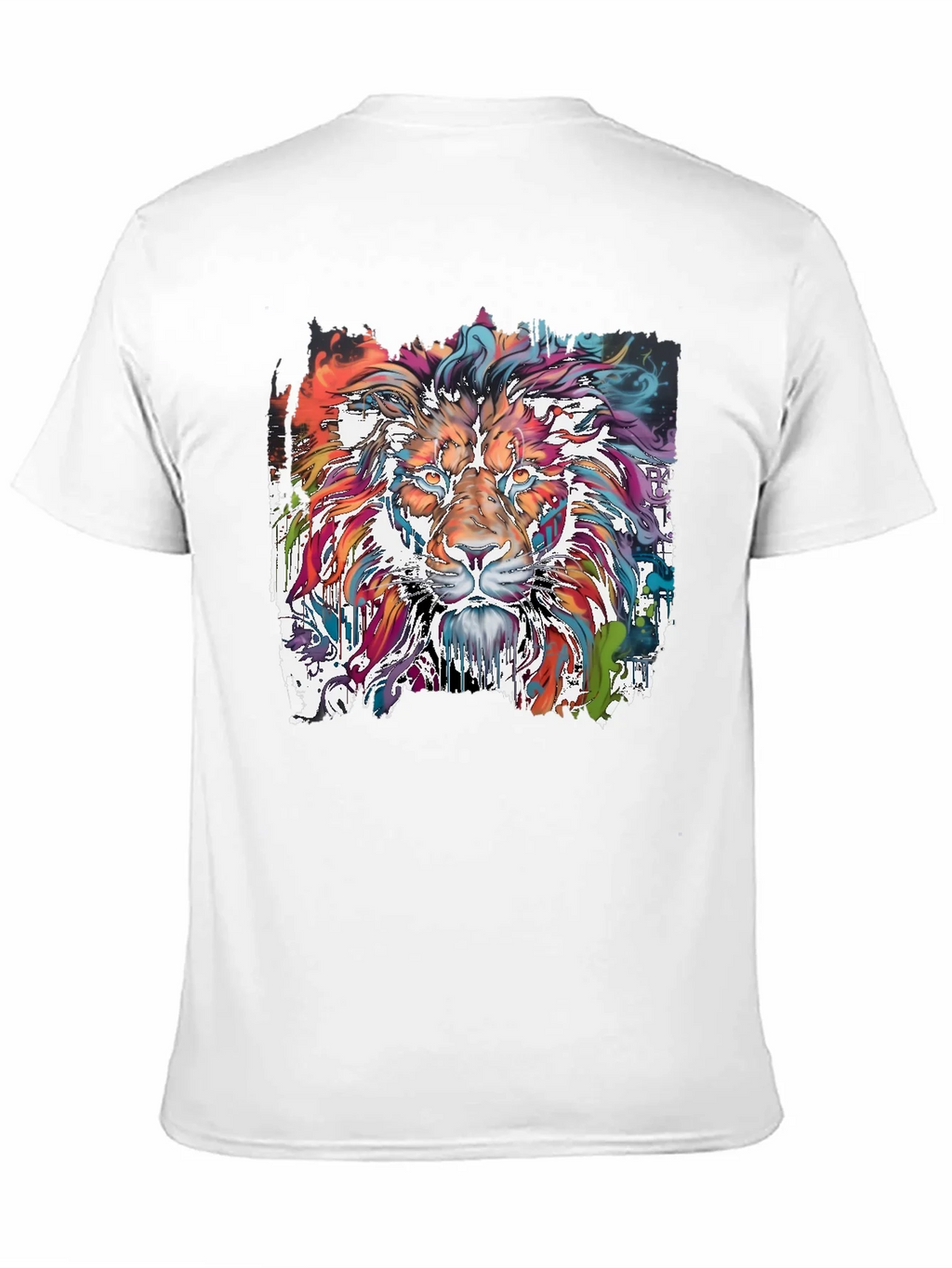 Vibrant Lion Graphic Tee - Stylish Mens T-Shirt