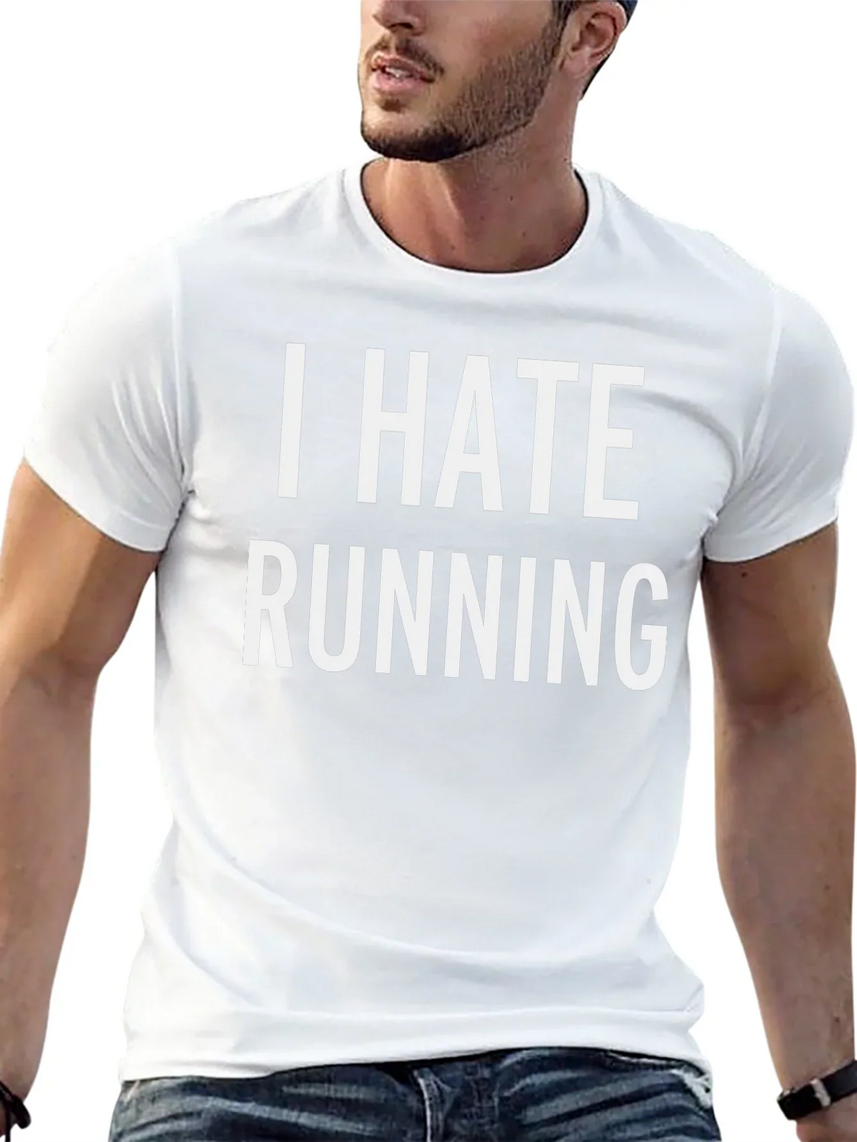 I Hate Running Black Graphic T-Shirt