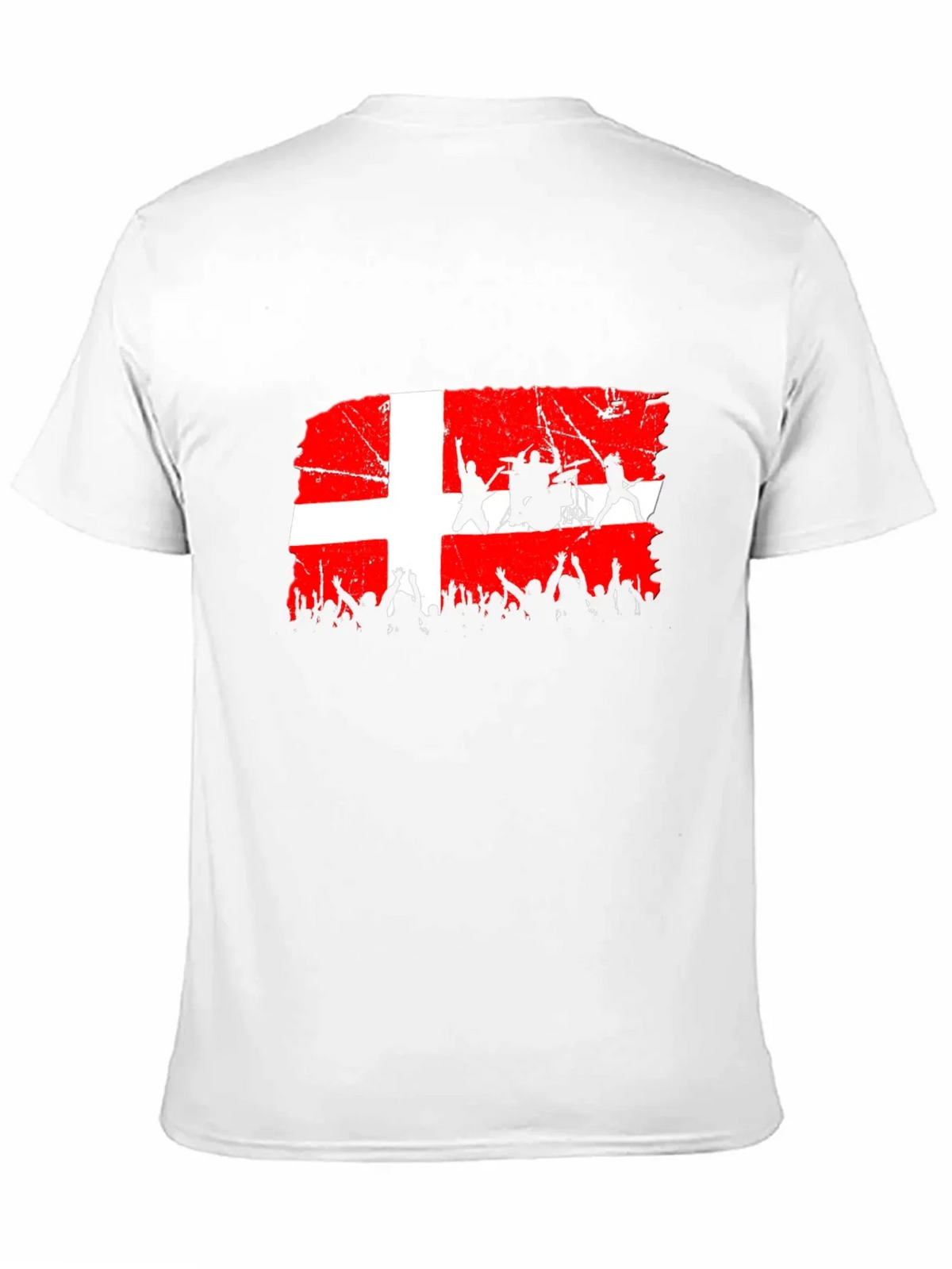 Denmark Flag Rock Band Concert Black T-Shirt