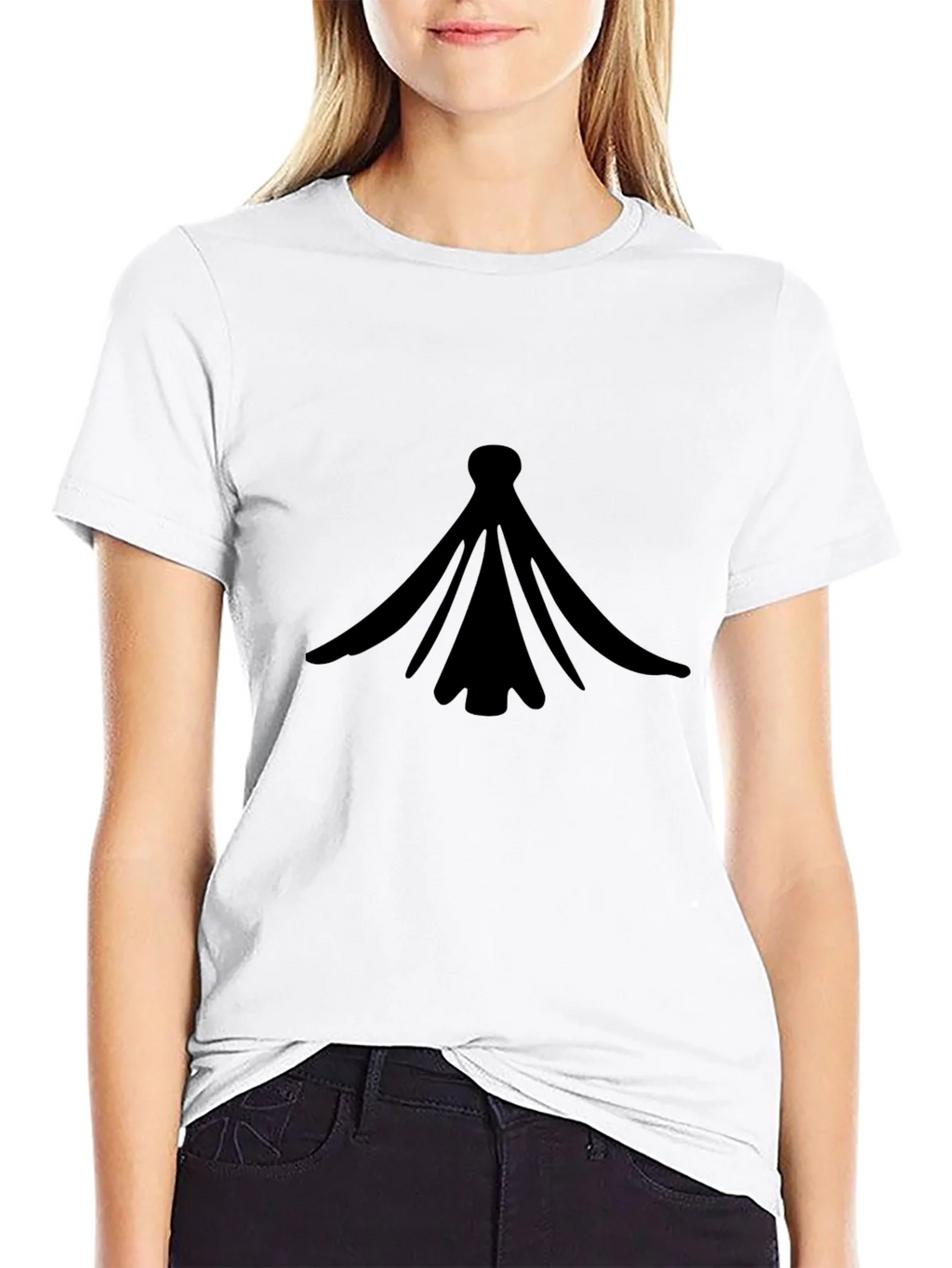 Black Graphic Tee - Abstract Design