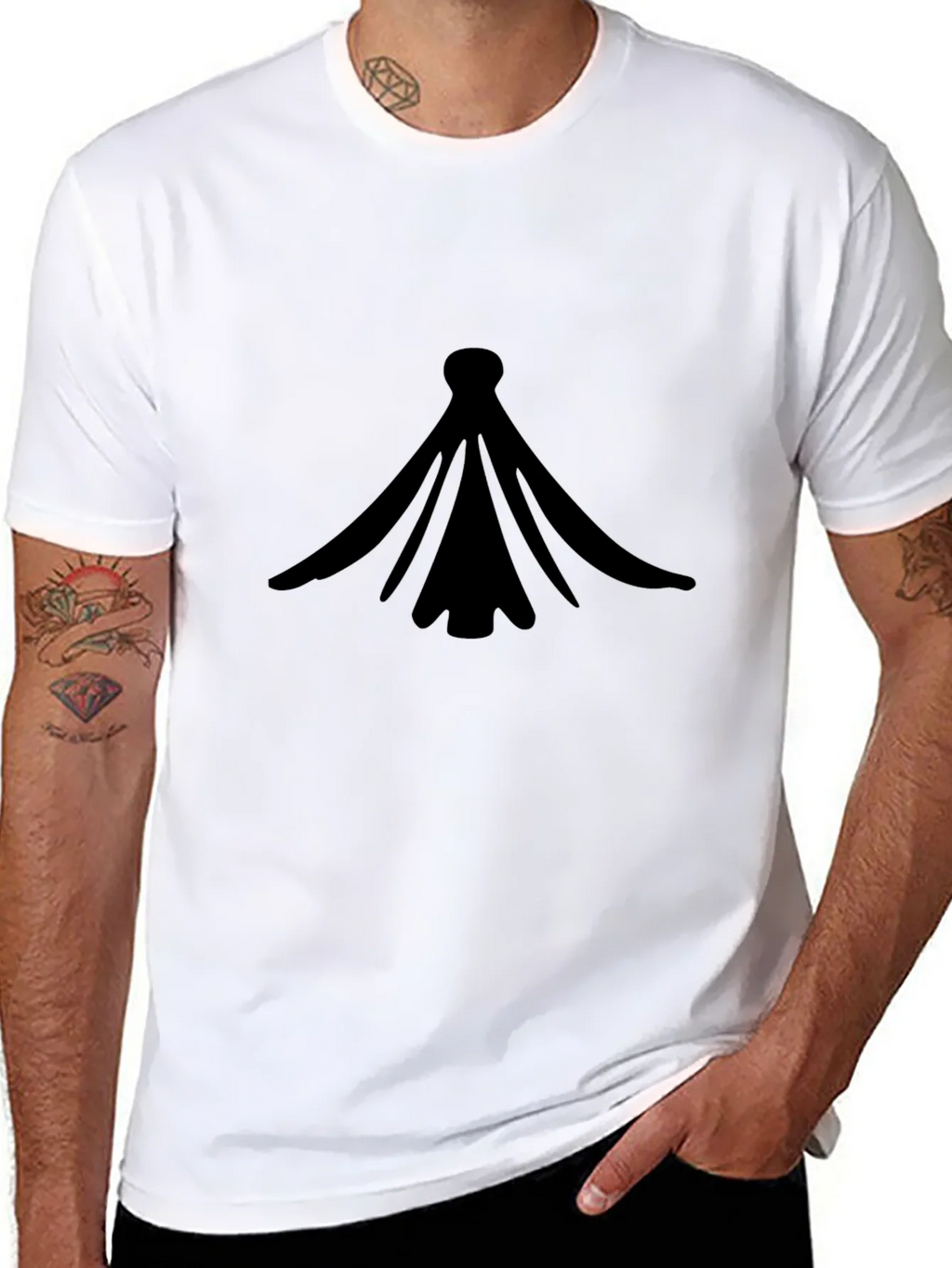 Black Graphic Tee - Abstract Design