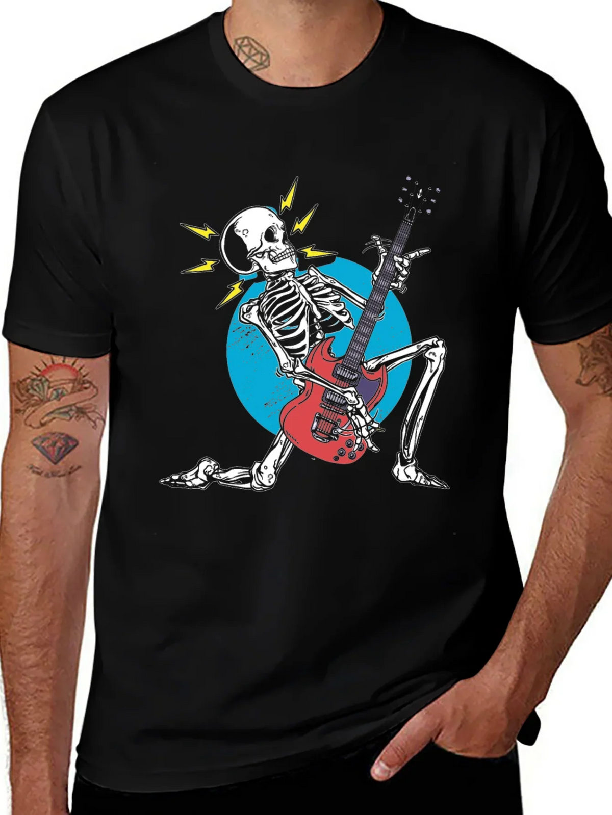 Rock On! Skeleton Guitarist Graphic Tee