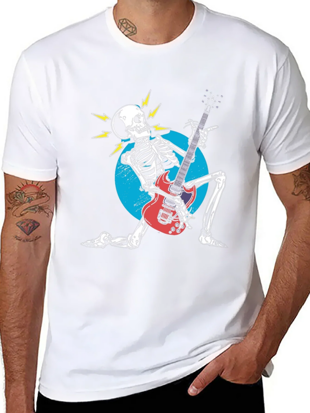 Rock On! Skeleton Guitarist Graphic Tee