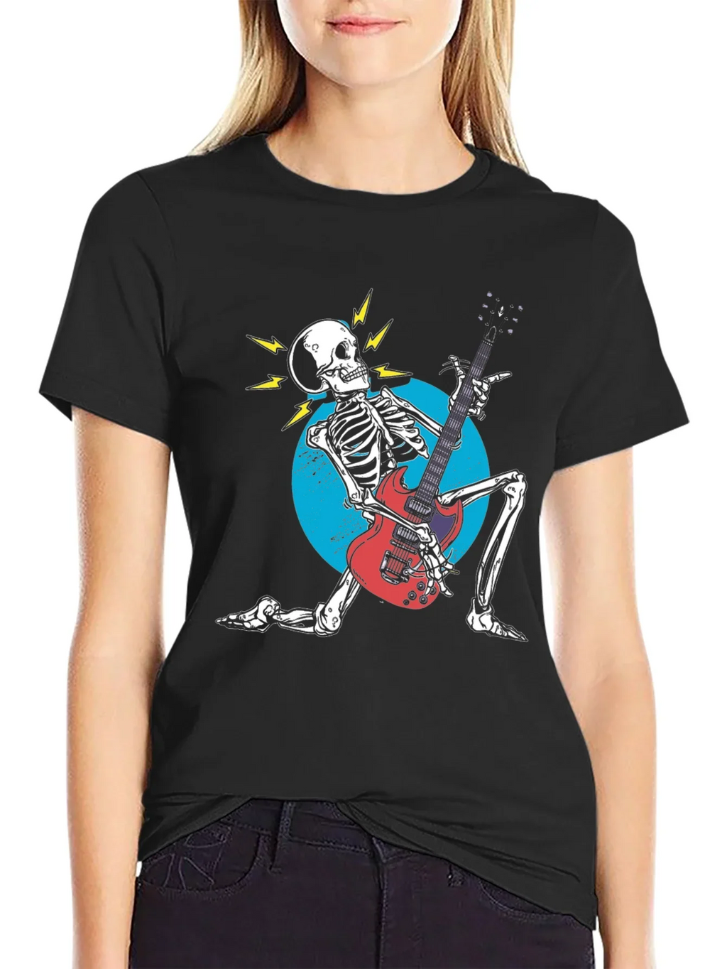 Rock On! Skeleton Guitarist Graphic Tee