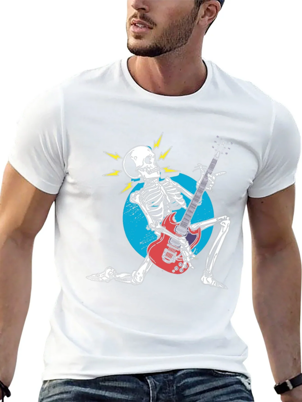Rock On! Skeleton Guitarist Graphic Tee