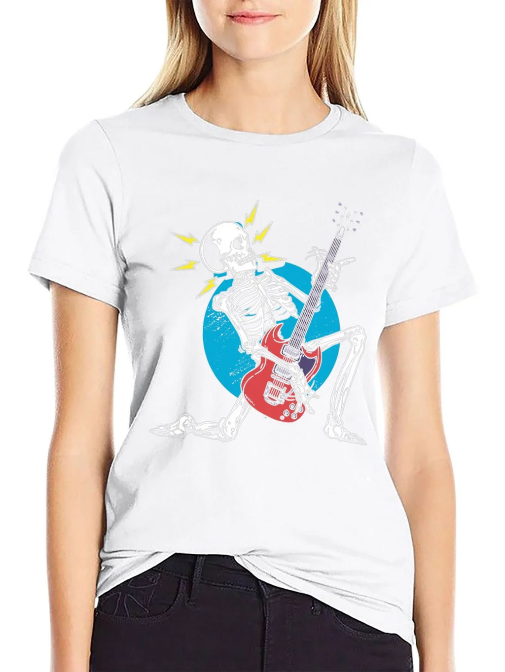 Rock On! Skeleton Guitarist Graphic Tee