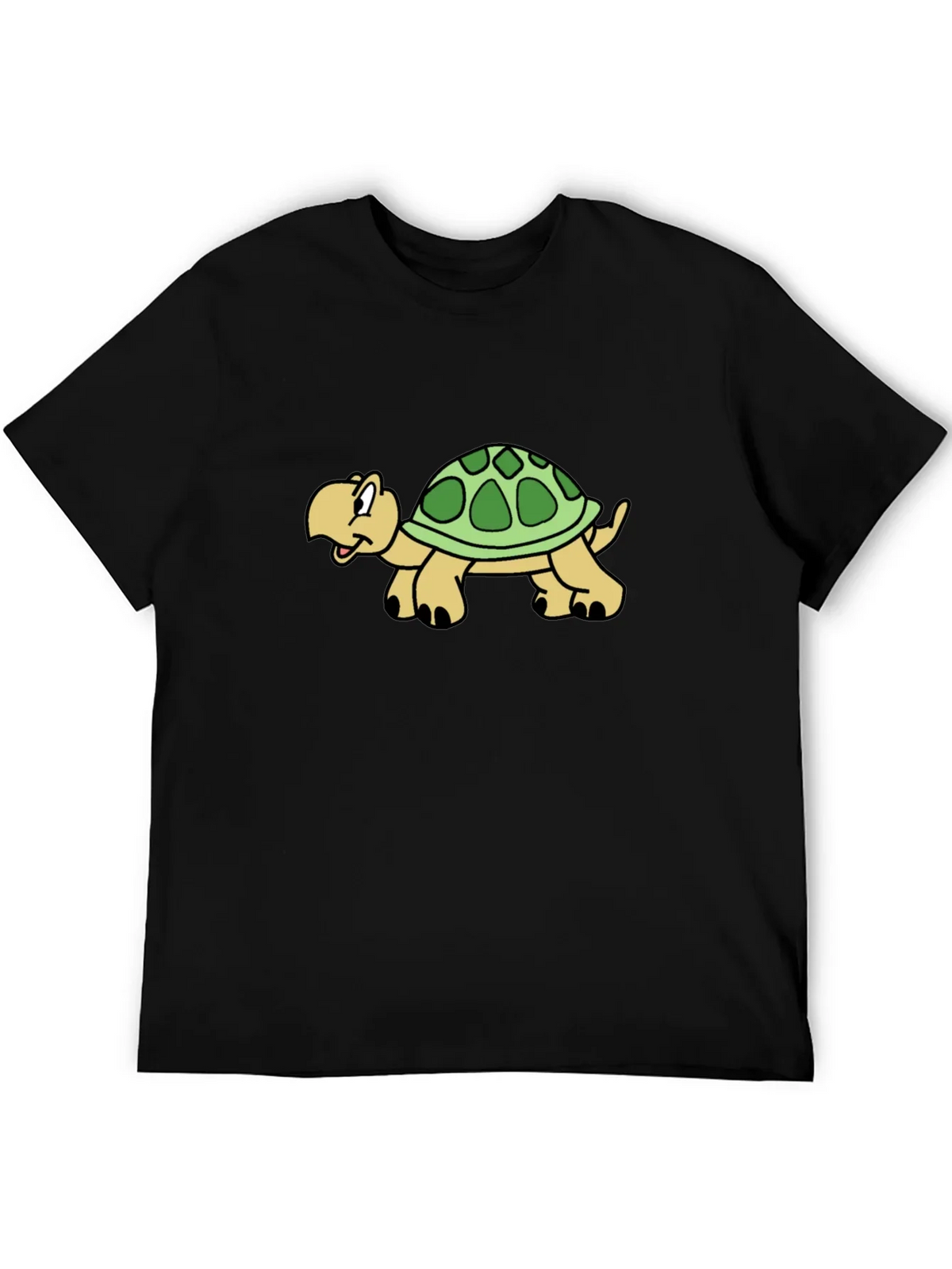 Cartoon Turtle Graphic Black T-Shirt