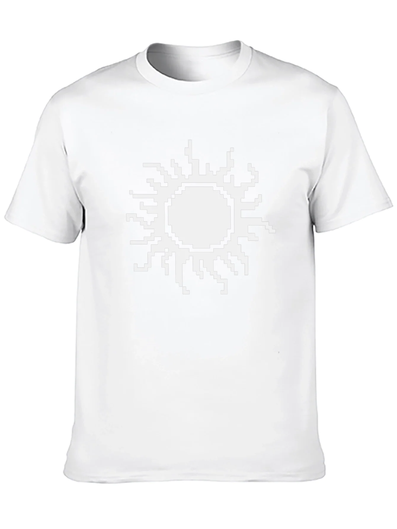 Pixel Sun Graphic Tee - Black Cotton T-Shirt