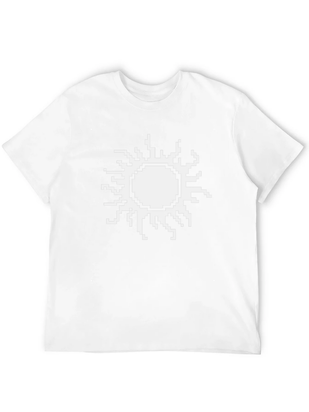 Pixel Sun Graphic Tee - Black Cotton T-Shirt