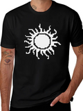 Pixel Sun Graphic Tee - Black Cotton T-Shirt