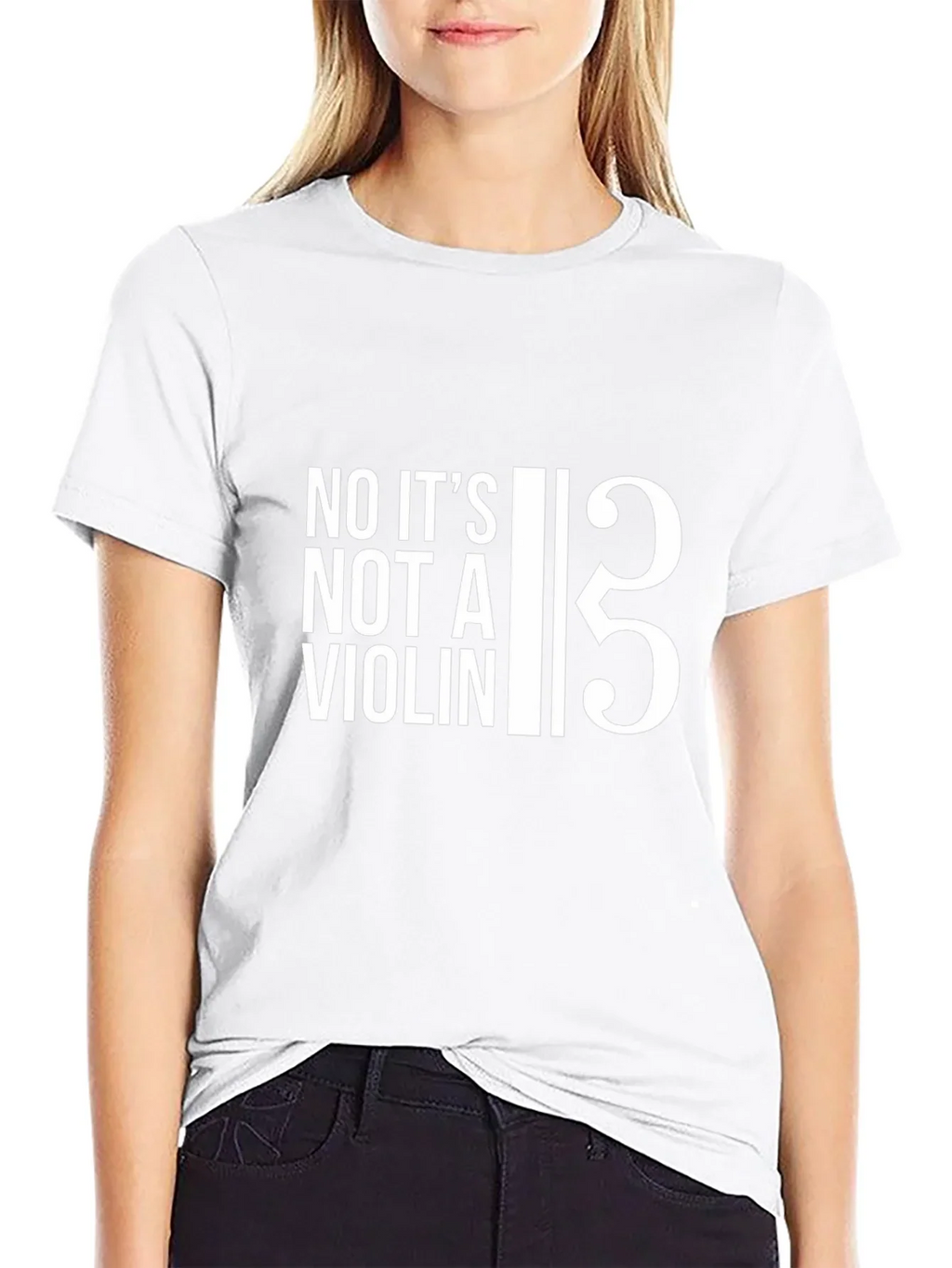 Bass Clef T-Shirt: No Its Not a Violin!